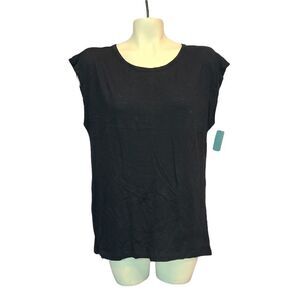 Susina Black Cap Sleeve Tee Size XS‎